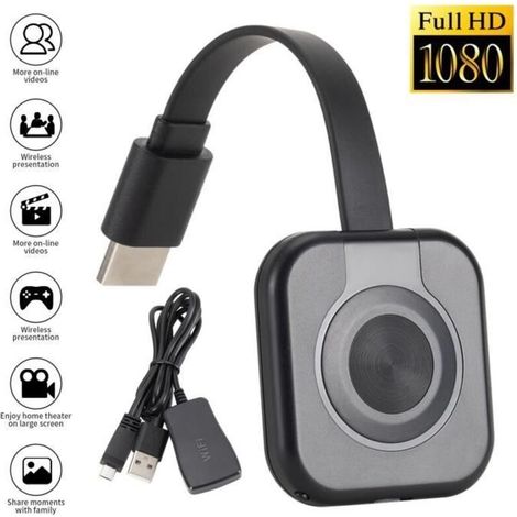 Kabelloser Hdmi-projektor Für Smartphones – 1080p-bildschirmspiegelung – Airplay-/miracast-kompatibel – Kompakt Und Leicht – Schwarz