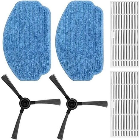 Set Bestehend Aus 2 Seitenbürsten, 2 Filtern Und 2 Wischpads Für Den Lichifit Br150/br151 Saugroboter – Weiß