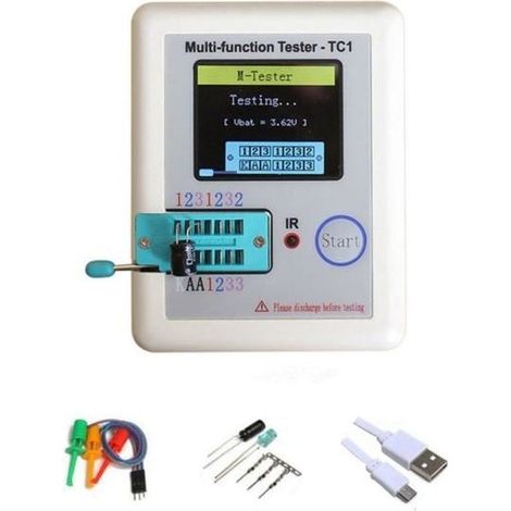 Multifunktionales Tft-transistortester Lcr-tc1, Vollfarbiges Grafikdisplay, Inklusive Wiederaufladbarem Lithium-akku