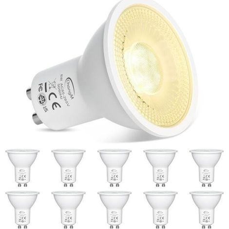 Gu10 Led-lampe, Warmweiß 2700 K, 7 W (entspricht 70 W Halogenlampe), 720 Lm, Led-spotlampen, Nicht Dimmbar, 10er-packung