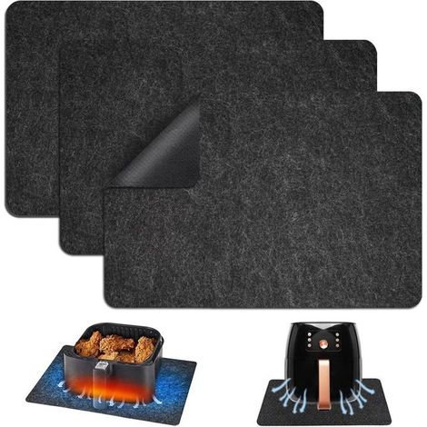 3-teilige Hitzebeständige Airfryer-matte, Schutzmatte, 44 X 30 Cm, Rutschfeste Filzmatte