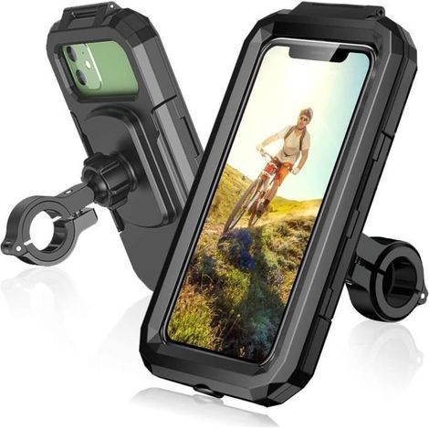 Wasserdichte, Um 360° Drehbare, Vibrationsdämpfende Fahrrad-handyhalterung Mit Sensibler Touch-steuerung Für Smartphones Von 5,5 Bis 6,8 Zoll, Schwarz