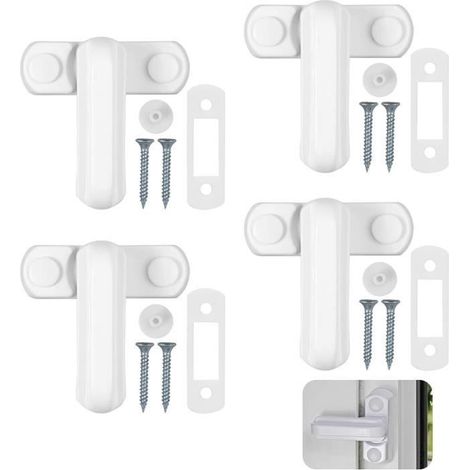 4-teiliges, Verstärktes Aluminium-fenstersicherheitsschloss-set, Fenstersicherheitsschloss, Robustes Fensterschloss Mit Schrauben