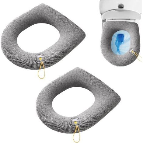 2-teiliges Wc-sitzkissen, Warmer Wc-sitzbezug Aus Stoff, Waschbar Mit Schnalle
