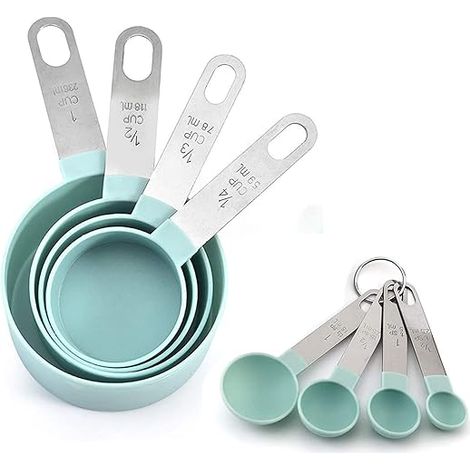 8-teiliges Set Aus Messbechern Und -löffeln, Messlöffel-set, Messbecher Und Messlöffel, Für Die Küche, Zum Kochen Und Backen Von Flüssigen Und Festen Zutaten.