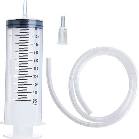 Sanfiyya Große 500-ml-kunststoffspritze Mit Adapterrohr Und Verschlusskappe Für Öl, Flüssigkeiten, Klebstoffe, Experimente Und Anwendungen, 143