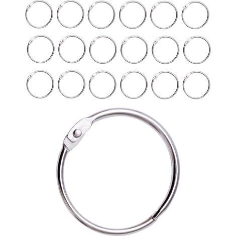 Set Mit 20 Duschvorhangringen Mit Metallhaken – 50 Mm Runde Öffnungsringe Für Vorhänge, Badezimmer, Haushalt, Aktenschränke – Metall