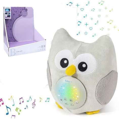 (grau) Baby-nachtlicht Mit Weinsensor, Aktiviert Durch Den Schlaf Des Kindes, Weiche Eule - Babygeschenk, Plüsch-schlaflied, Weiß Mit 10 Geräuschen
