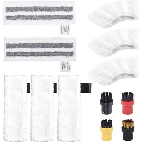 12-teiliges Dampfreinigungszubehör-set Für Kärcher Sc2 Bis Sc5 – Mikrofasertücher + Bodendüsen Und Rundbürsten