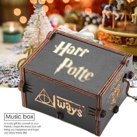 Boyou Handkurbel-spieluhr Mechanisch, Holz Schwarz Harry Potter