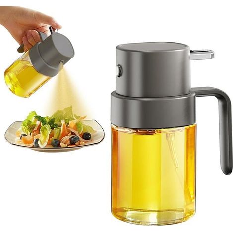 Speiseöl-sprühflasche, 200 Ml (6,8 Oz), Für Heißluftfritteuse, Kochen, Grillen, Camping (grau)