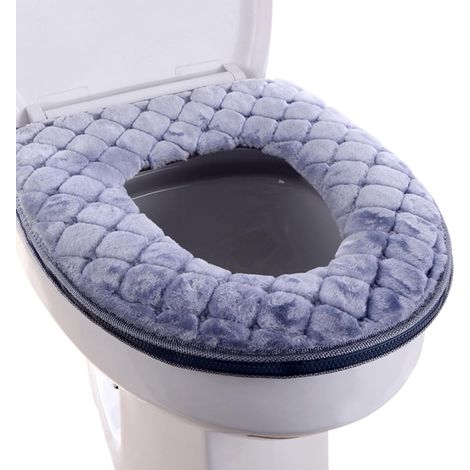 Grauer Wc-sitzbezug, 3843 Cm, 1 Stück. Waschbarer Wc-sitzbezug.
