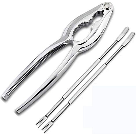 Krabbenknacker, 3 Meeresfrüchte-werkzeuge, Nussknacker Aus Metall, Mit Krabbenschere Und 2 Krabbengabeln