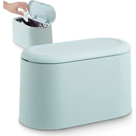 (hellblauer) Tischmülleimer – Größe Nicht Spezifiziert – Mini-mülleimer – Farbe: Hellblau – Material: Pp – Praktisches Design
