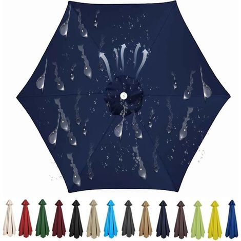 Ersatzschirm Für 8-streben-sonnenschirme Im Außenbereich, Polyestergewebe (230 Cm, Marineblau)