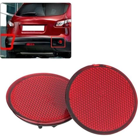 Garosa 2-teilige Lampenreflektoren, Rote Linse, Linke Und Rechte Hintere Stoßstangenreflektoren 26561je20a Für Nissan Qashqai