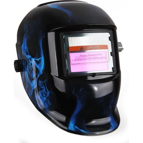 Variable, Abdunkelnde Blaue Totenkopf-schweißmaske Mit Automatisch Abdunkelndem Lcd-filter Für Lichtbogen-, Wig- Und Mig-schweißgeräte