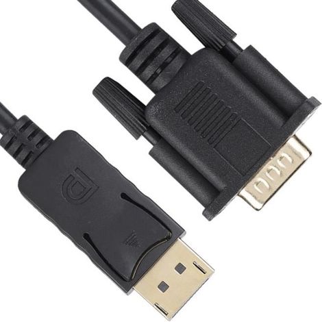 (schwarzer) Displayport-zu-vga-adapter 1,8 M – 1080p-auflösung – Hd-audio Und -video – Vergoldete Anschlüsse