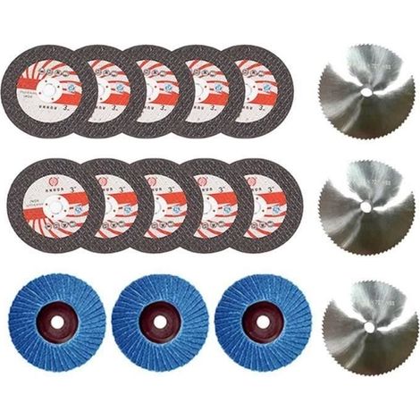 16-teiliges Winkelschleifscheiben-set (75 X 10 Mm) Für Holz Und Metall, Hss-hartmetall-trennscheibe Und Polierscheibe Für 12-v-mini-winkelschleifer