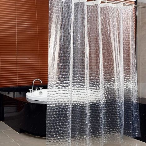 (200 X 180 Cm) Hochwertiger, Dicker Eva-duschvorhang, Transparent, Wasserdicht, Schimmelresistent, Badezimmervorhang – 200 X 180 Cm