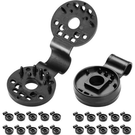 Set Mit 20 Schwarzen 3,8 Cm Befestigungsclips Für Windschutzwände Und Sichtschutz, Wiederverwendbar, Mit Zusätzlichen Löchern Zur Befestigung Von Zeltheringen, Für Den Gebrauch Im Haus Und Garten.