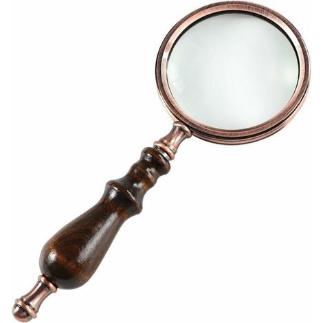 10-fache Vergrößerungslupe Aus Antikem Kupfer Mit Holzgriff Und Echtem Glas, Die Beste Leselupe Für Ältere Und Demente Menschen