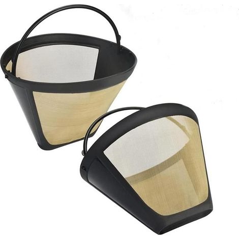 Goldener Dauerkaffeefilter, 2 Stück, Für 6 Bis 8 Tassen