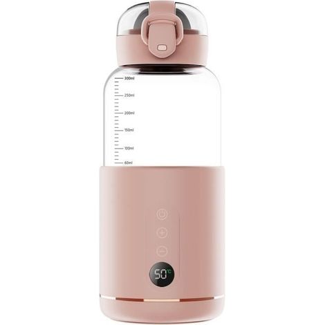 (rosa) Kabelloser Und Tragbarer Flaschenwärmer Für Babys, Einstellbare Temperatur, 300 Ml, Geeignet Für Reisen, Outdoor-aktivitäten, Auto Und Flugzeug – Rosa