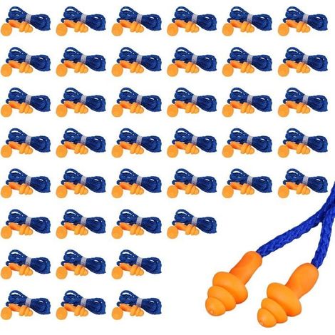 Packung Mit 40 Paar Silikon-ohrstöpseln, Kabelgebundenen Ohrstöpseln, Kopfhörern - Geräuschunterdrückenden Kopfhörern - Augenstöpsel