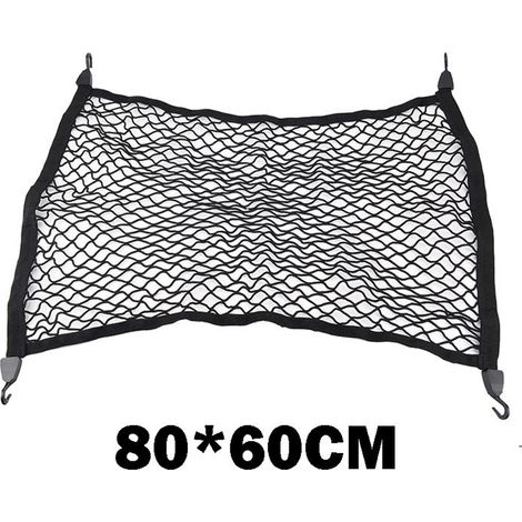 80x60cm Universelles Kofferraumnetz, Elastisches Gepäckaufbewahrungsnetz Mit Haken