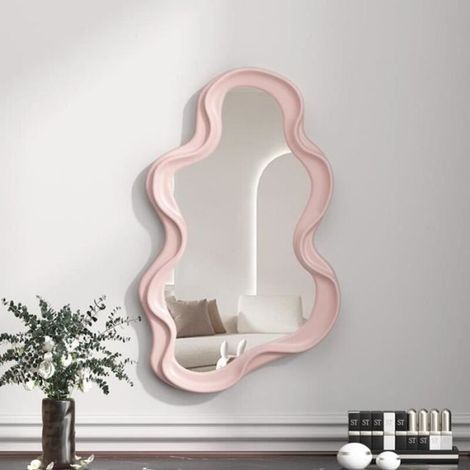 Rosa Wand-schminkspiegel – 5-fache Vergrößerung – Schlafzimmerdekoration – Elegantes Und Modernes Design