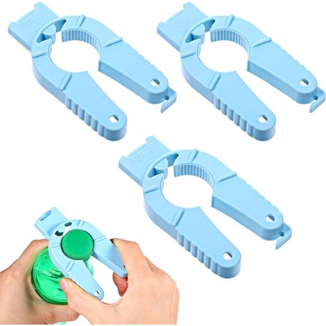 Multifunktionaler Flaschenöffner, Kunststoffflaschenöffner, Wasserflaschenöffner Für Senioren, Dosenöffner, Flaschenöffner, Blau, Ergonomischer Griff Für Arthritische Hände, 3-teilig