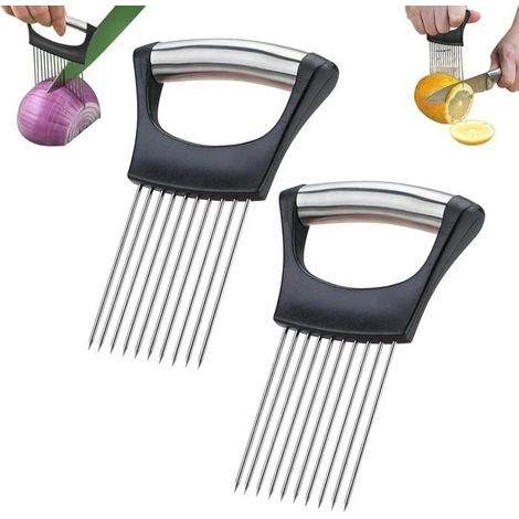 Verbesserter Zwiebelhalter Zwiebelschneider Aus Edelstahl Multifunktionales Wellenschneidmesser