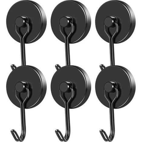 Starker Magnethaken, Schwarzer Neodym-kühlschrankmagnet, Drehbarer Magnethaken – Für Küche, Geschirrtuch, Tafel
