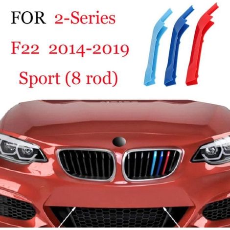 3-farbige M-sport Nierengrill-abdeckstreifen-clip-dekoration Für Bmw 2er F22 Sport 2014-2019 (8 Grills)