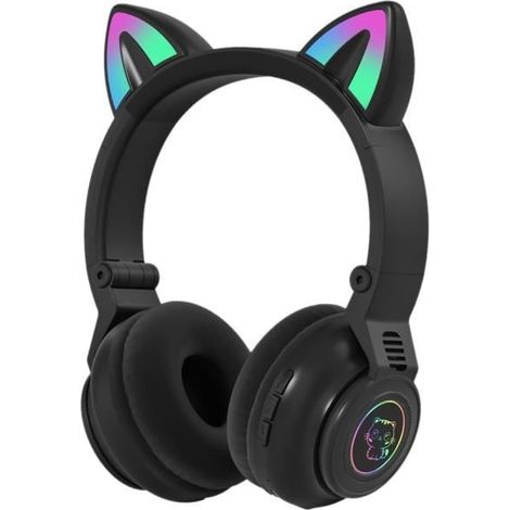 Rgb-chat-ohrhörer, Bluetooth 5.0, Lautstärkeregelung, Headset Für Erwachsene Und Kinder, Geeignet Für Pc, Gaming Und Laptop, Schwarz