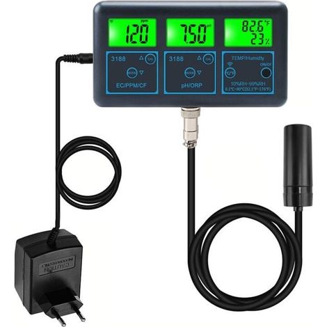 Wlan-fähiges 7-in-1-wasserqualitätsmessgerät, Multiparameter-wasseranalysator Mit Digitalanzeige (ph-wert/orp/ec/ppm/cf/luftfeuchtigkeit/temperatur)