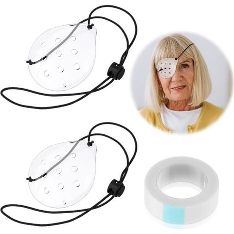 Set Mit 4 Belüfteten, Transparenten Augenklappen Aus Kunststoff Mit Verstellbarem Band – Mit Klebeband, Augenschutz