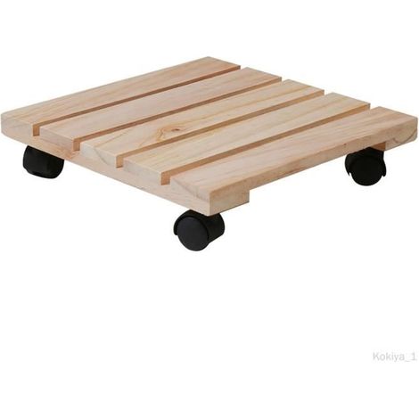 Quadratisches Blumenregal Aus Holz – Stabil – Mit Rollen – Rollbarer Deckel