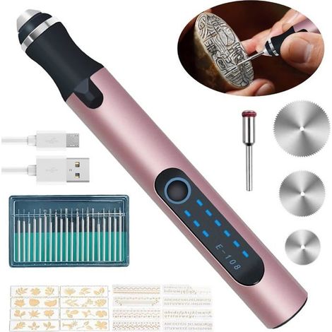 Elektrischer Gravierstift, Carve-gravierwerkzeug, Mini-akku-gravierstift, Multifunktions-gravierstift, Diy-rotationswerkzeug