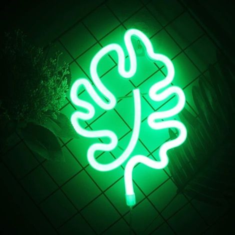 Grüne Blatt-neonreklamen, Led-neonleuchten Für Wände, Led-neon-effekt-lichtpaneel Fürs Schlafzimmer