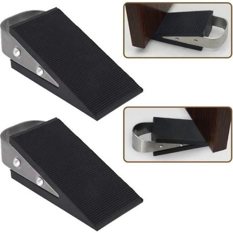 Türstopper – Rutschfest – Gummi – Schwarz – 9,5 X 4,8 X 3 Cm – 2 Stück