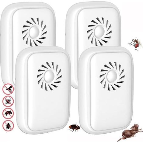 Elektronisches Ultraschall-mückenabwehrgerät Für Den Innen- Und Außenbereich, Gegen Ameisen, Mäuse, Ratten, Spinnen Und Kakerlaken – 4er-pack