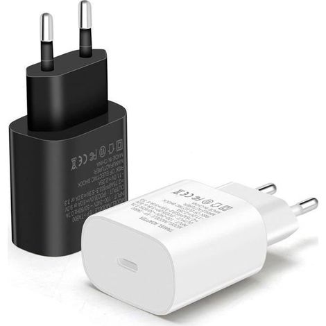 Ladegerät – Techta – Usb-c 25 W – Pd 3.0 – Usb-c-anschluss – 2er-pack Weiß/schwarz