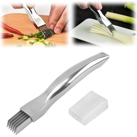 Shred Silk The Knife, Zwiebelschneidemesser, Frühlingszwiebelschneider Aus Edelstahl, Multifunktional