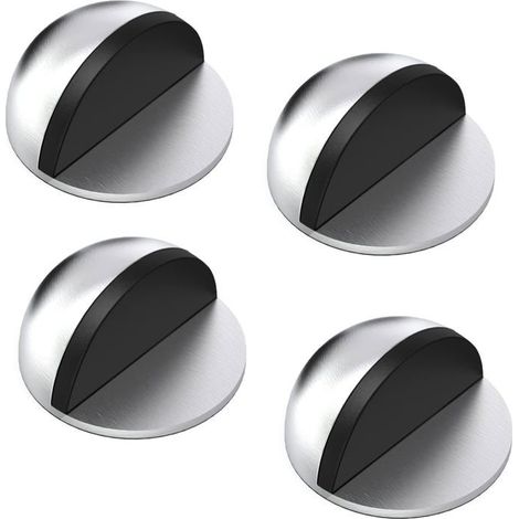 Türstopper, 4er-set Türstopper Und -puffer Aus Edelstahl Mit Gummipads, Selbstklebende Türstopper – Silber