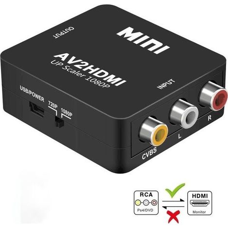 Rca-zu-hdmi-adapter, Zamus Mini Av Rca Cvbs-zu-hdmi-konverter S-video-adapter 1080p Für Ps2 Wii-konsole