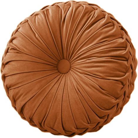 Rundes, Braunes Stuhlkissen, 38 Cm Durchmesser Und 10 Cm Hoch. Waschbares Sitzkissen Aus Memory-schaum.