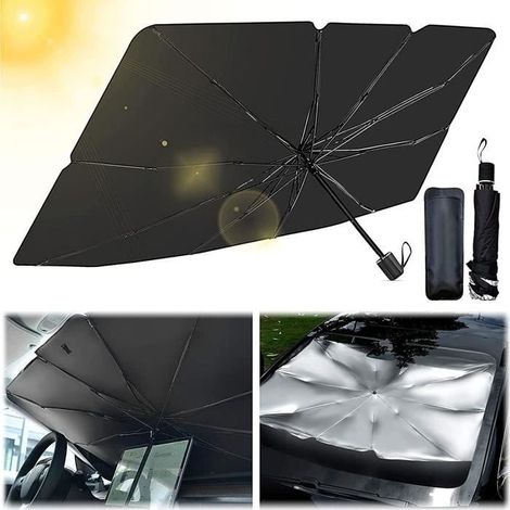 Auto-sonnenschutzschirm 79 X 145 Cm – Doppelter Uv-schutz – Reduziert Die Hitze Um 20 Bis 30 °c – Leicht Zusammenzufalten Und Zu Verstauen
