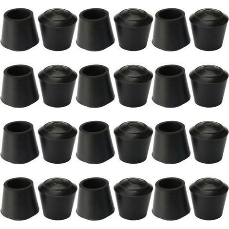 (schwarz) Sourcenkarte 16 Mm Innendurchmesser Gummi-möbelbeingleiter Endkappe Stuhlbeinschoner Bodengleiter Schwarz 24 Stück